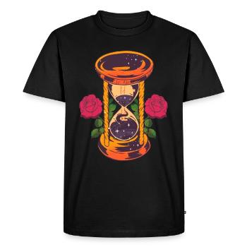 Sablier aux roses - T-shirt Premium bio Homme - noir - Devant - Nico (187cm)