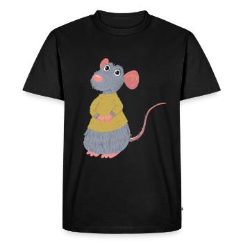 Rat rongeur rongeur souris vermine ravageur - T-shirt Premium bio Homme - noir - Devant - Nico (187cm)