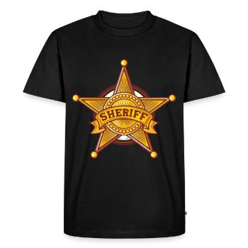 Insigne d'insigne de shérif officier shérif - T-shirt Premium bio Homme - noir - Devant - Nico (187cm)