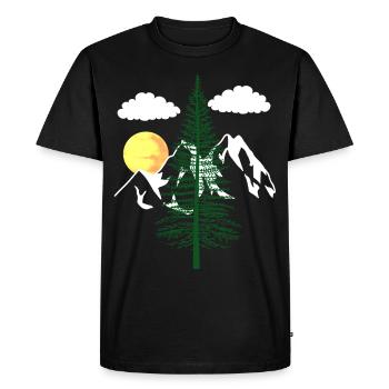nature nature nature montagne arbres amoureux de la nature écologie - T-shirt Premium bio Homme - noir - Devant - Nico (187cm)