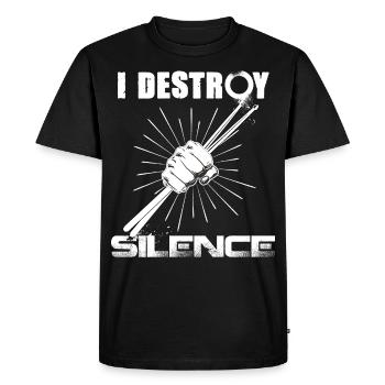 Drummer or drummer, rhythm and music - Men's Premium Organic T-Shirt - black - Front - Nico (187cm)