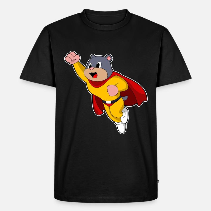 Maulwurf als Held - Männer Premium Bio T-Shirt - Schwarz