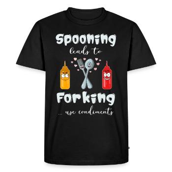 Restaurant Koch Besteck Wortwitz Kitchen Pun - Men's Premium Organic T-Shirt - black - Front - Nico (187cm)