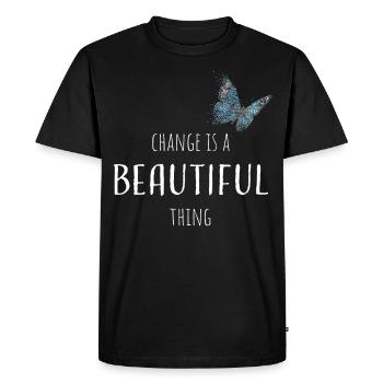 Jardin de jardinage des papillons - T-shirt Premium bio Homme - noir - Devant - Nico (187cm)