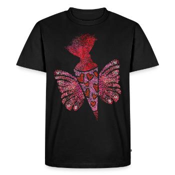 Scolarisation au cartable Élève de première année - T-shirt Premium bio Homme - noir - Devant - Nico (187cm)