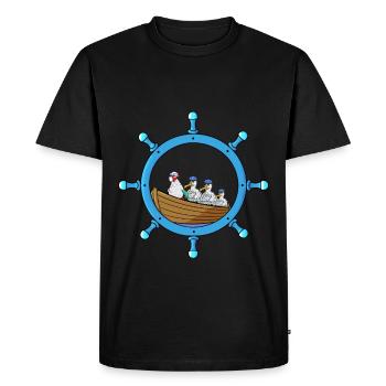 Volant maritime Grand-mère Poulet Détresse Bateau à rames - T-shirt Premium bio Homme - noir - Devant - Nico (187cm)