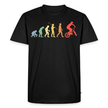 BMX Evolution Retro Bicycle BMX rider - Men's Premium Organic T-Shirt - black - Front - Nico (187cm)