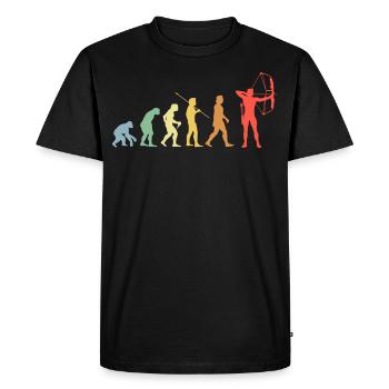 Bow Evolution Retro Archery Archer - Men's Premium Organic T-Shirt - black - Front - Nico (187cm)