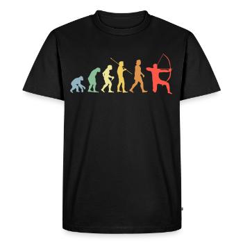 Bow Evolution Retro Archery Archer - Men's Premium Organic T-Shirt - black - Front - Nico (187cm)