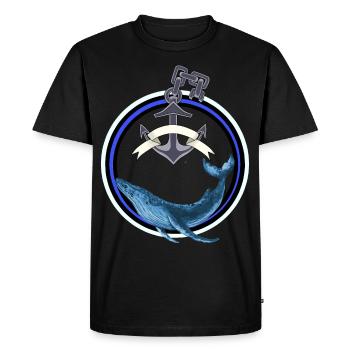 Mammifère marin Poisson Baleine Poisson Ancre maritime - T-shirt Premium bio Homme - noir - Devant - Nico (187cm)