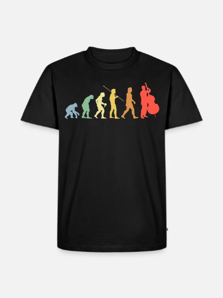 Kontrabass Evolution Retro Chello Chellospieler - Männer Premium Bio T-Shirt - Schwarz