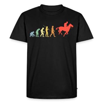 Équitation Evolution Rétro Chevaux Cavaliers Cavaliers - T-shirt Premium bio Homme - noir - Devant - Nico (187cm)