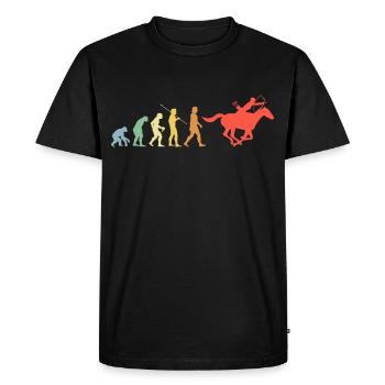 Évolution du cheval et de l’arc Retro Archery - T-shirt Premium bio Homme - noir - Devant - Nico (187cm)