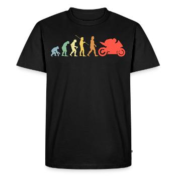 Racing Machine Evolution Retro Motorcycle Gift - Men's Premium Organic T-Shirt - black - Front - Nico (187cm)