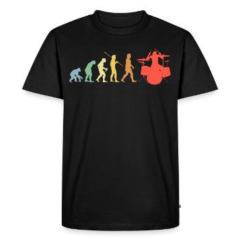 Drums Evolution Retro Music Drummer - Men's Premium Organic T-Shirt - black - Front - Nico (187cm)