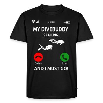 Divebuddy Diver Diving Diving Sports Dive Partner - Men's Premium Organic T-Shirt - black - Front - Nico (187cm)