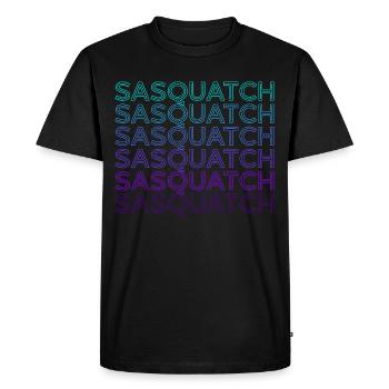 Sasquatch Bigfoot Rétro - T-shirt Premium bio Homme - noir - Devant - Nico (187cm)