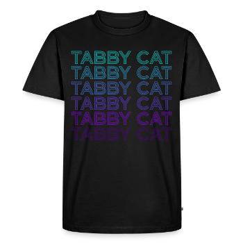 Tabby Cat Orange Cat Retro - Men's Premium Organic T-Shirt - black - Front - Nico (187cm)