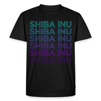Shiba Inu Rétro - T-shirt Premium bio Homme - noir - Devant - Nico (187cm)