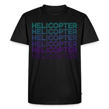 Pilote d’hélicoptère Aviation Rétro - T-shirt Premium bio Homme - noir - Devant - Nico (187cm)