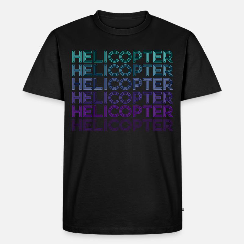 Hubschrauberpilot Luftfahrt Retro - Männer Premium Bio T-Shirt - Schwarz