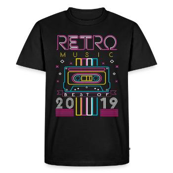 Le meilleur de 2019 Retro Cassette Vintage Anniversaire - T-shirt Premium bio Homme - noir - Devant - Nico (187cm)