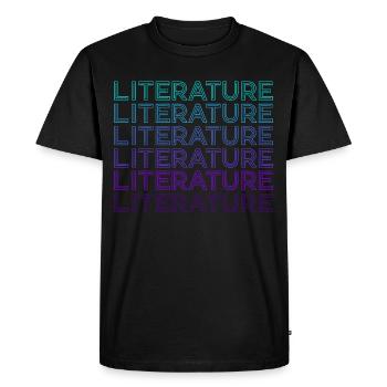 Littérature Littérature Littéraire Rétro - T-shirt Premium bio Homme - noir - Devant - Nico (187cm)