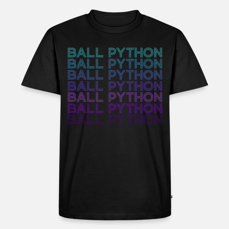 Kugelpython Schlange Retro - Männer Premium Bio T-Shirt - Schwarz