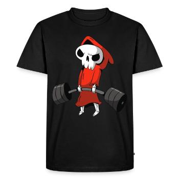 Haltérophilie Musculation Sports Fitness Dessin animé - T-shirt Premium bio Homme - noir - Devant - Nico (187cm)