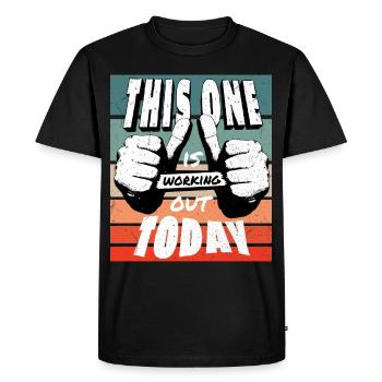 Celui-ci s’entraîne Fitness Motivation Humour - T-shirt Premium bio Homme - noir - Devant - Nico (187cm)