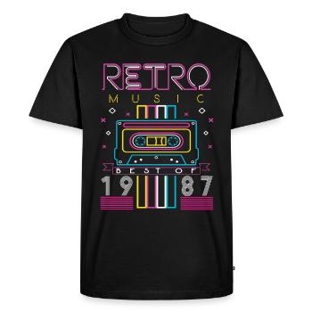 Best Of 1987 Retro Cassette Vintage Anniversaire - T-shirt Premium bio Homme - noir - Devant - Nico (187cm)
