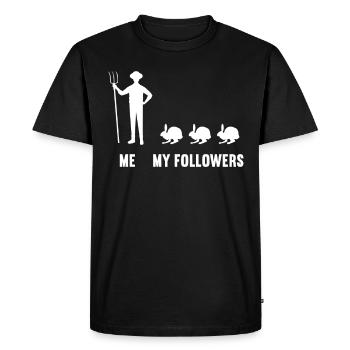 Moi et mes adeptes lapin lapin lapins - T-shirt Premium bio Homme - noir - Devant - Nico (187cm)