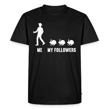 Moi et mes adeptes lapin lapin lapins - T-shirt Premium bio Homme - noir - Devant - Nico (187cm)