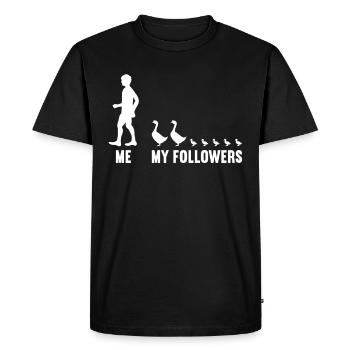 Moi et mes disciples éleveuses oies d’oie - T-shirt Premium bio Homme - noir - Devant - Nico (187cm)