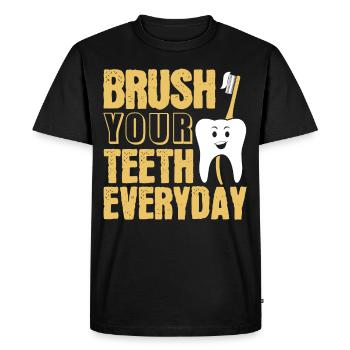 Brush your teeth every day Dentist Dentist - Men's Premium Organic T-Shirt - black - Front - Nico (187cm)