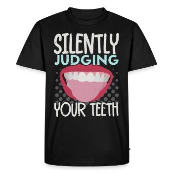Silent assessment of your teeth Dentist Dentist - Men's Premium Organic T-Shirt - black - Front - Nico (187cm)