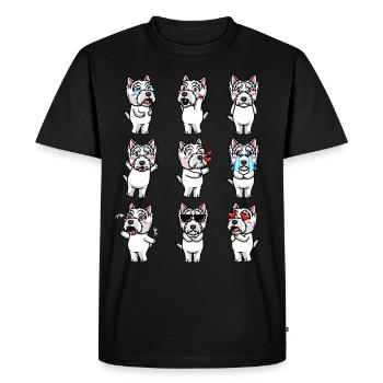 West Highland White Terrier Chien Westie - T-shirt Premium bio Homme - noir - Devant - Nico (187cm)