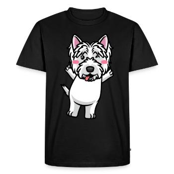West Highland White Terrier Chien Westie - T-shirt Premium bio Homme - noir - Devant - Nico (187cm)