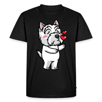 West Highland White Terrier Chien Westie - T-shirt Premium bio Homme - noir - Devant - Nico (187cm)