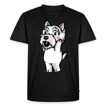 West Highland White Terrier Chien Westie - T-shirt Premium bio Homme - noir - Devant - Nico (187cm)