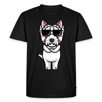 West Highland White Terrier Chien Westie - T-shirt Premium bio Homme - noir - Devant - Nico (187cm)