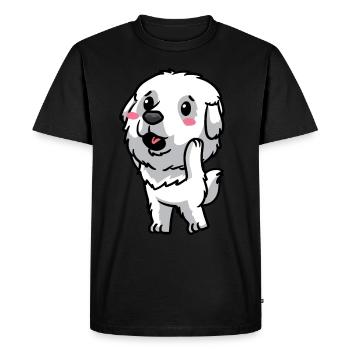Pyrenean Mountain Dog Dog Emoticon - Men's Premium Organic T-Shirt - black - Front - Nico (187cm)