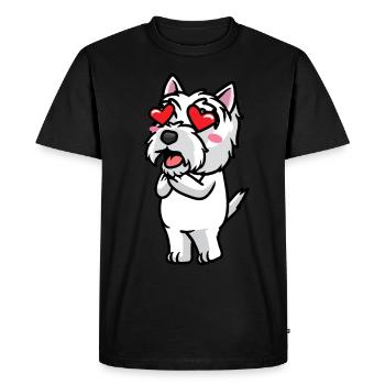 West Highland White Terrier Chien Westie - T-shirt Premium bio Homme - noir - Devant - Nico (187cm)