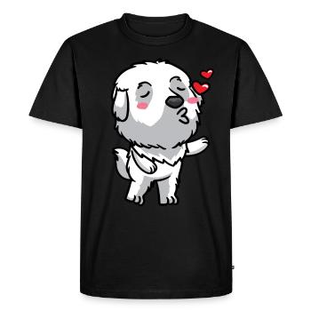 Baisers de bouviers pyrénéens - T-shirt Premium bio Homme - noir - Devant - Nico (187cm)