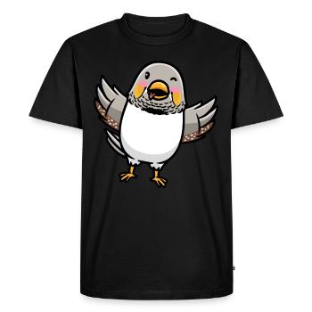 Émoticône d’oiseau de pinson zèbre - T-shirt Premium bio Homme - noir - Devant - Nico (187cm)