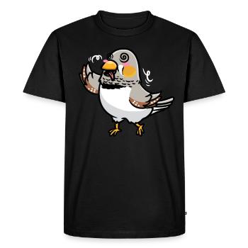 Émoticône d’oiseau de pinson zèbre - T-shirt Premium bio Homme - noir - Devant - Nico (187cm)