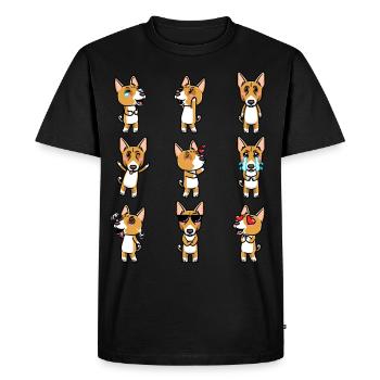 Basenji Dog Emoticon - Men's Premium Organic T-Shirt - black - Front - Nico (187cm)