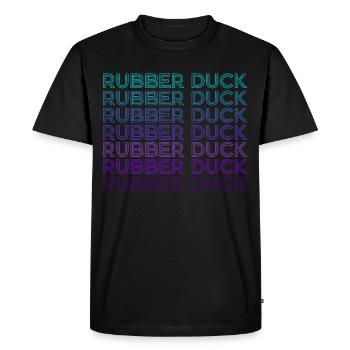 Rubber Duck Retro - Men's Premium Organic T-Shirt - black - Front - Nico (187cm)