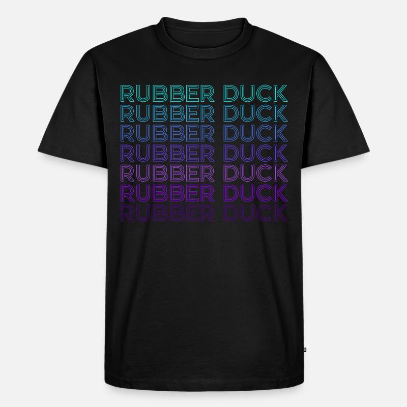 Gummi-Ente Retro - Männer Premium Bio T-Shirt - Schwarz