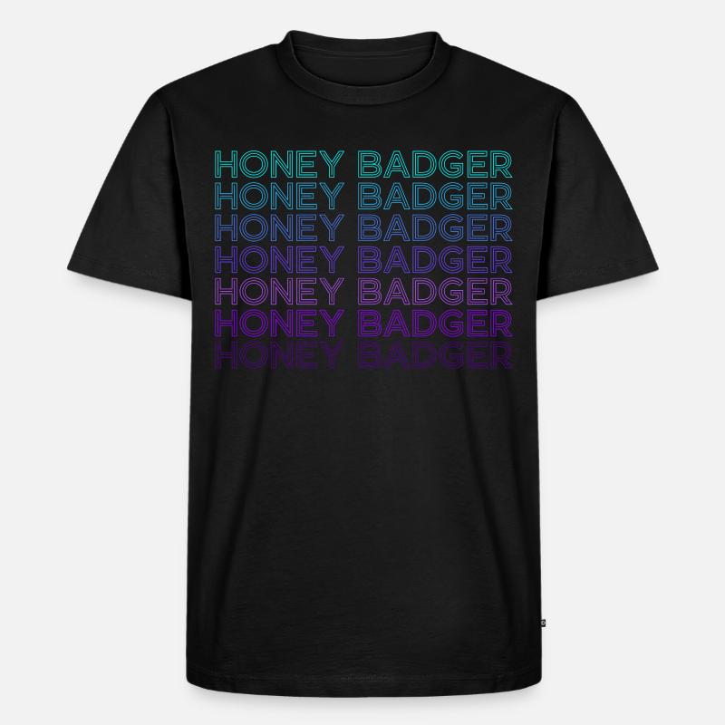 Honigdachs Retro - Männer Premium Bio T-Shirt - Schwarz